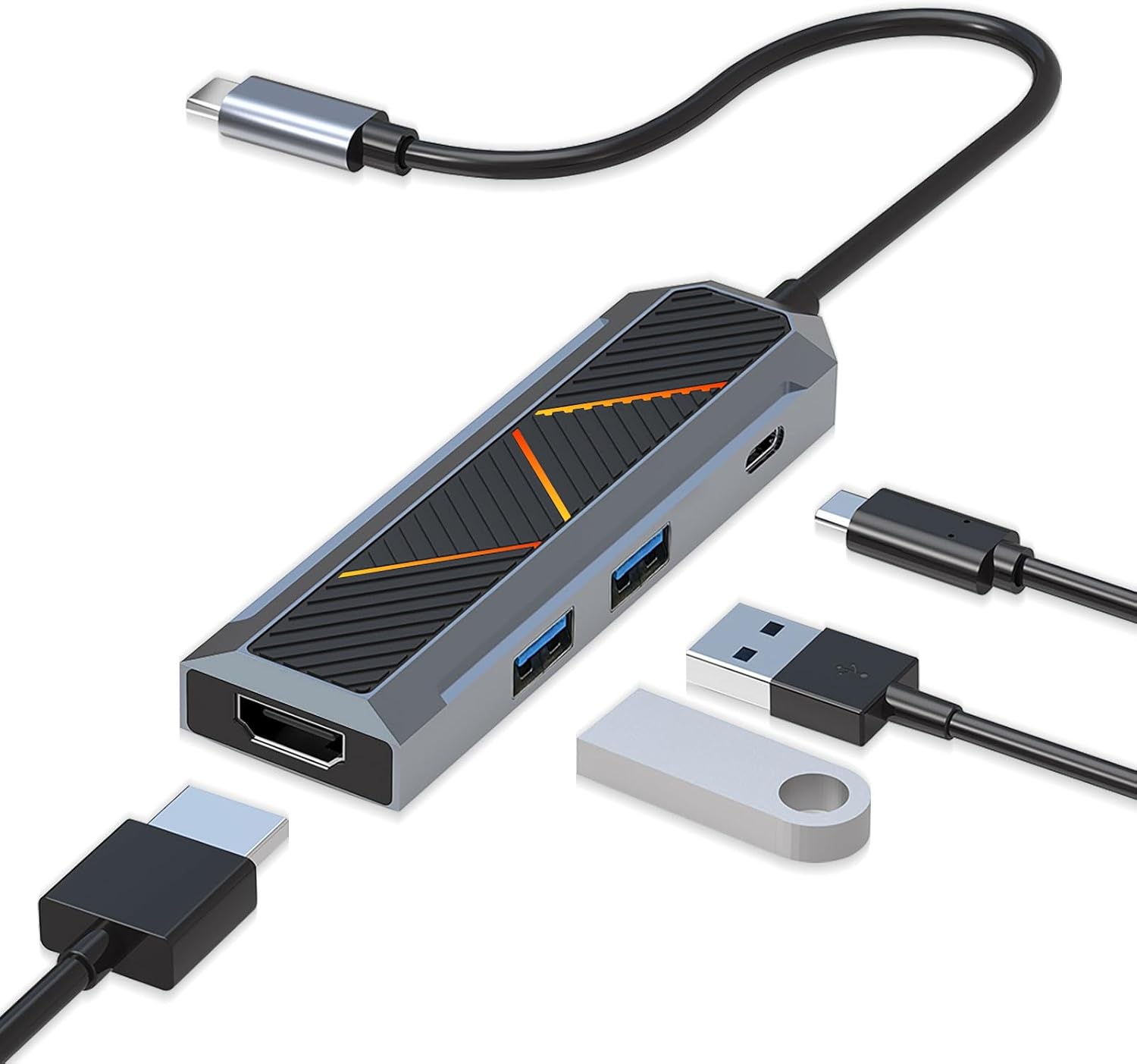 Hub USB-C 4 in 1 con splitter HDMI 4K 60 Hz