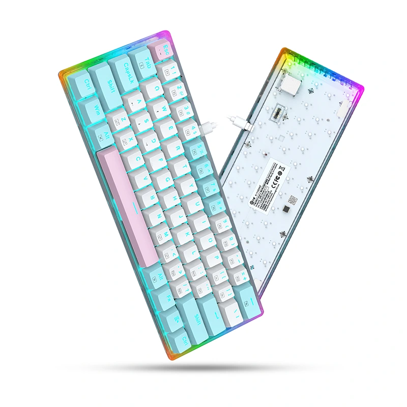 Mini tastiera da gioco meccanica cablata a 61 tasti