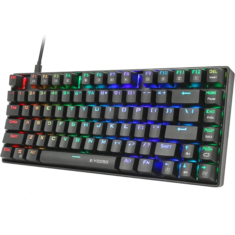 Tastiera da gioco meccanica RGB a 81 tasti resistente all'acqua