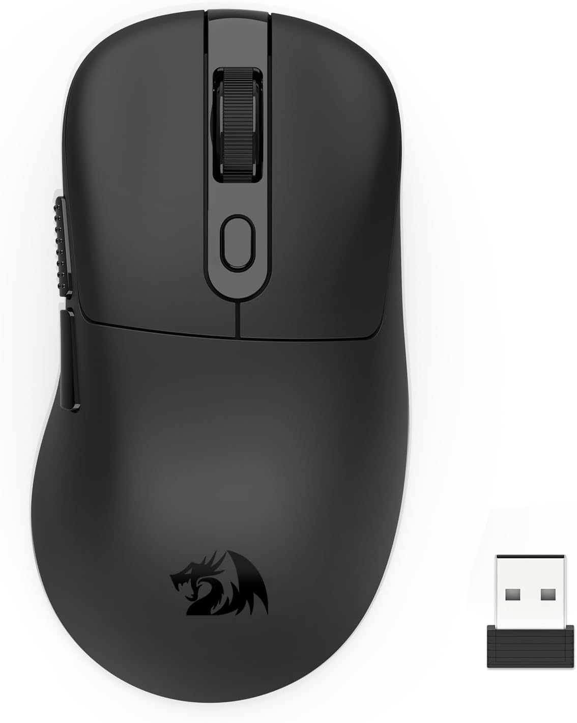Mouse da gioco nero M818 wireless da 24.000 DPI, tre modalità 2.4G