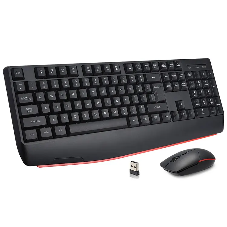 Combo tastiera e mouse wireless 2.4G di dimensioni standard